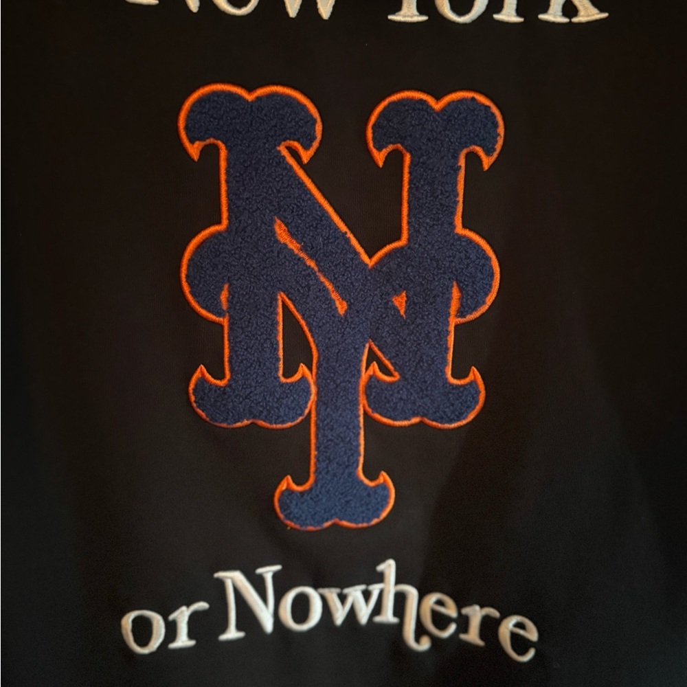 METS NEW YORK OR NO WHERE - Black Zip Hoodie with Logo
